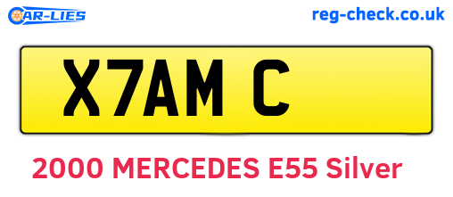 X7AMC are the vehicle registration plates.