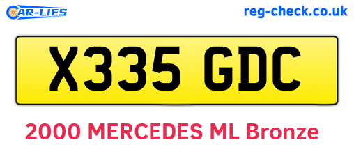 X335GDC are the vehicle registration plates.