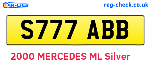 S777ABB are the vehicle registration plates.