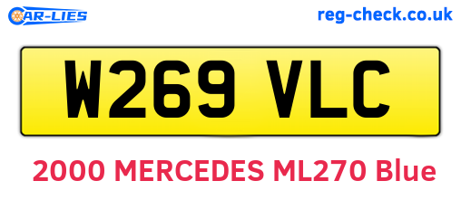 W269VLC are the vehicle registration plates.