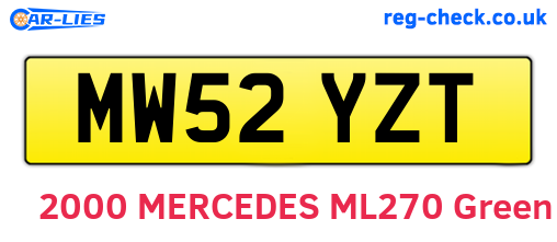 MW52YZT are the vehicle registration plates.