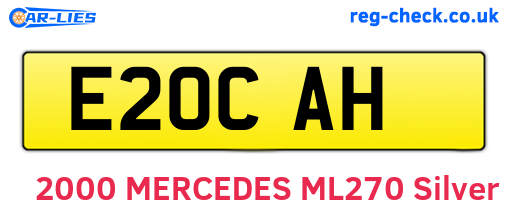 E20CAH are the vehicle registration plates.