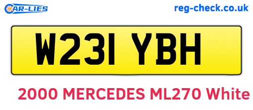 W231YBH are the vehicle registration plates.