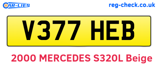 V377HEB are the vehicle registration plates.