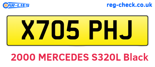 X705PHJ are the vehicle registration plates.