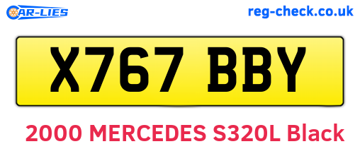 X767BBY are the vehicle registration plates.