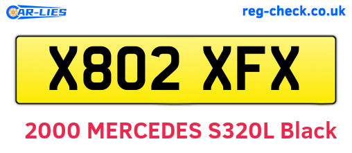 X802XFX are the vehicle registration plates.