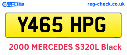 Y465HPG are the vehicle registration plates.