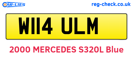 W114ULM are the vehicle registration plates.