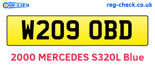W209OBD are the vehicle registration plates.