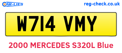 W714VMY are the vehicle registration plates.