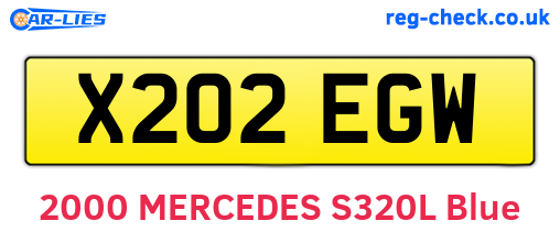 X202EGW are the vehicle registration plates.