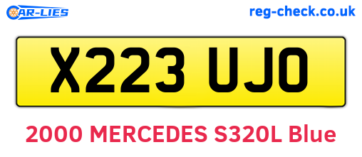 X223UJO are the vehicle registration plates.