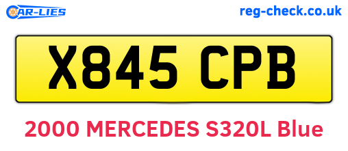X845CPB are the vehicle registration plates.
