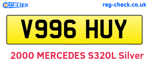 V996HUY are the vehicle registration plates.