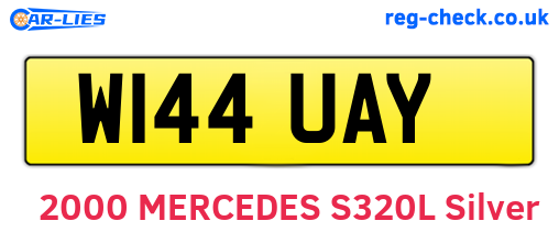 W144UAY are the vehicle registration plates.