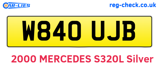 W840UJB are the vehicle registration plates.