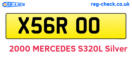X56ROO are the vehicle registration plates.