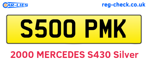 S500PMK are the vehicle registration plates.