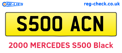S500ACN are the vehicle registration plates.