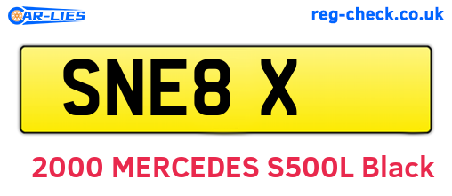 SNE8X are the vehicle registration plates.