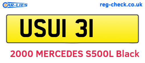 USU131 are the vehicle registration plates.