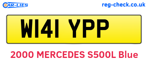 W141YPP are the vehicle registration plates.