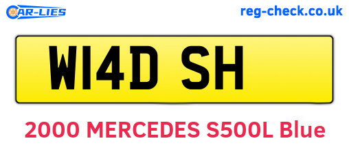 W14DSH are the vehicle registration plates.
