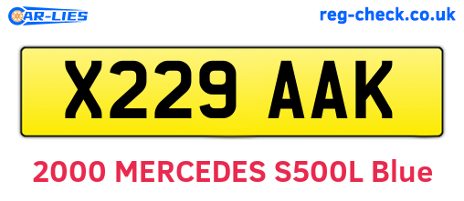 X229AAK are the vehicle registration plates.