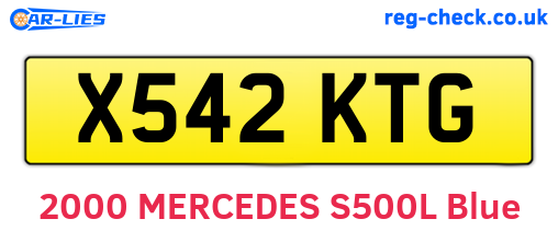 X542KTG are the vehicle registration plates.