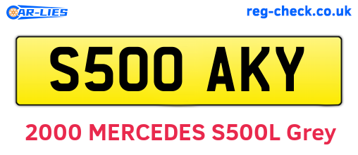 S500AKY are the vehicle registration plates.