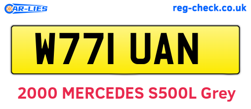 W771UAN are the vehicle registration plates.