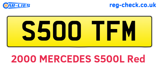 S500TFM are the vehicle registration plates.