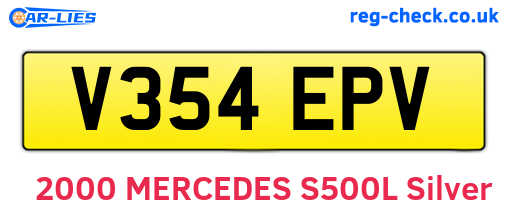 V354EPV are the vehicle registration plates.