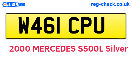 W461CPU are the vehicle registration plates.