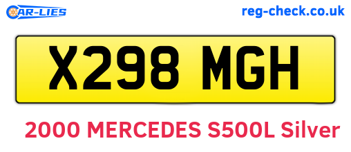 X298MGH are the vehicle registration plates.
