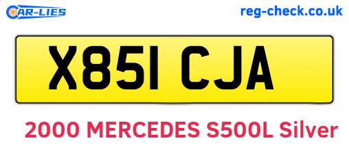 X851CJA are the vehicle registration plates.