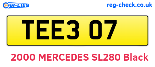 TEE307 are the vehicle registration plates.