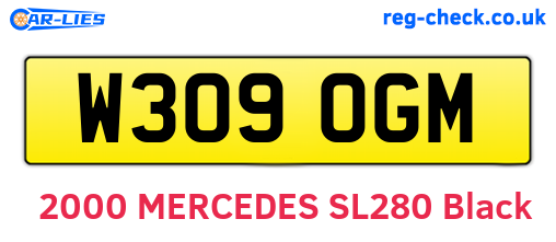 W309OGM are the vehicle registration plates.
