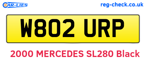 W802URP are the vehicle registration plates.
