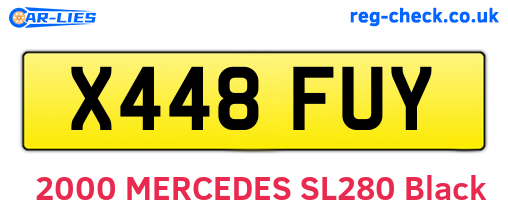 X448FUY are the vehicle registration plates.