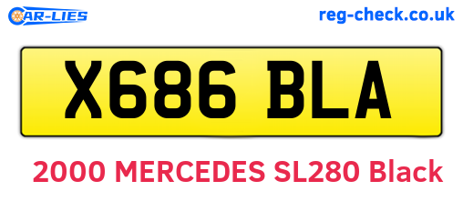 X686BLA are the vehicle registration plates.