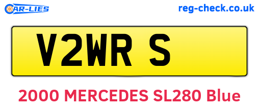 V2WRS are the vehicle registration plates.