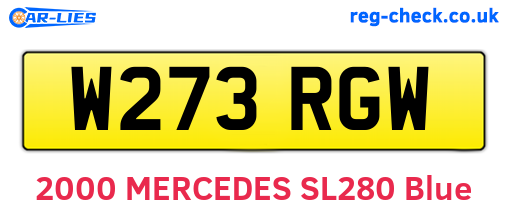 W273RGW are the vehicle registration plates.