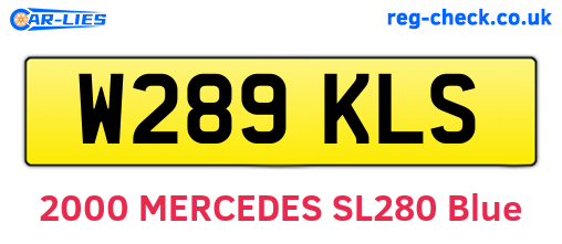 W289KLS are the vehicle registration plates.