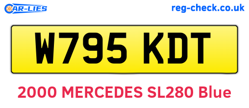 W795KDT are the vehicle registration plates.