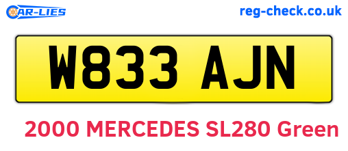 W833AJN are the vehicle registration plates.
