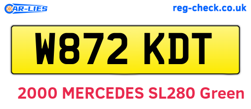 W872KDT are the vehicle registration plates.