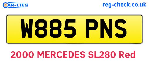 W885PNS are the vehicle registration plates.