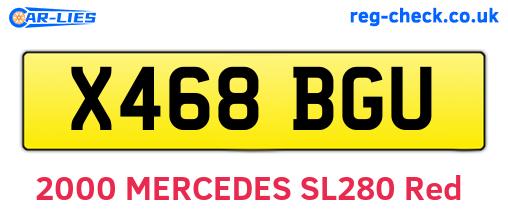 X468BGU are the vehicle registration plates.